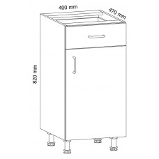 Virtuves skapītis ASPEN D40S1, balts